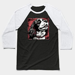 Retro Art English Cocker Spaniel Dog Lover Baseball T-Shirt